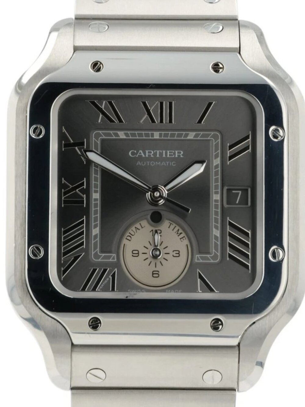 Cartier Santos Dial Time Gray Dial Steel 40.2mm Automatic Men’s Watch